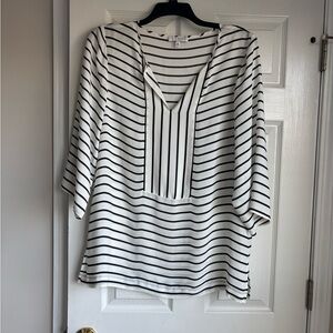 Chaus Black and White Striped Blouse